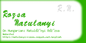 rozsa matulanyi business card